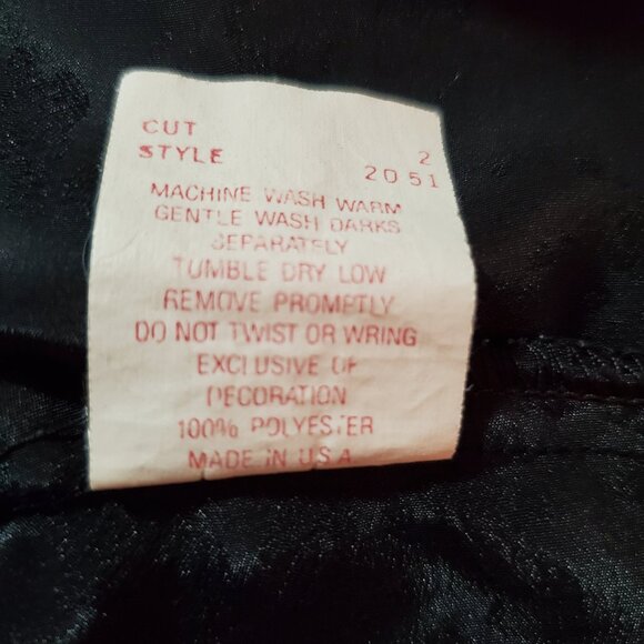 Delicates Vintage ‘90s Women’s Short Black Robe, 100% Polyester, One Size - Picture 10 of 14